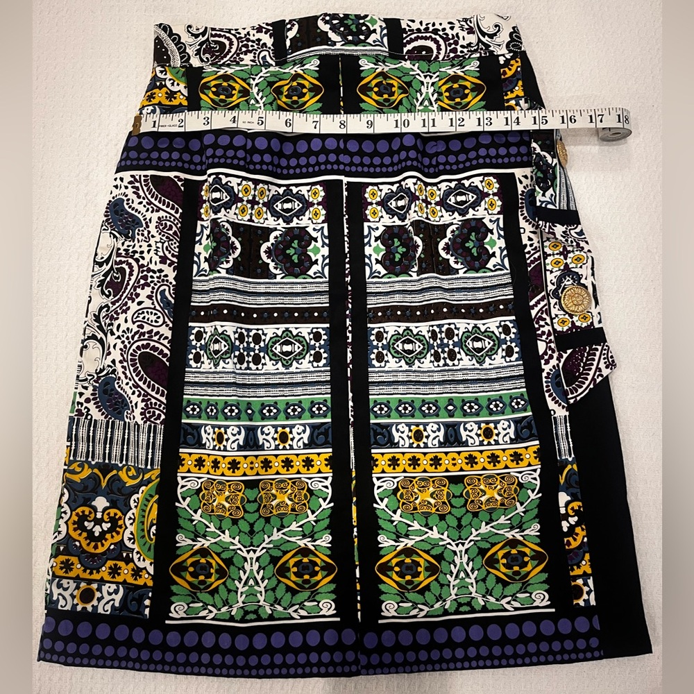 Handmade Upcycled Multicolor Mosaic Paisley Patterned Women's Pencil Skirt OS - Picture 9 of 17